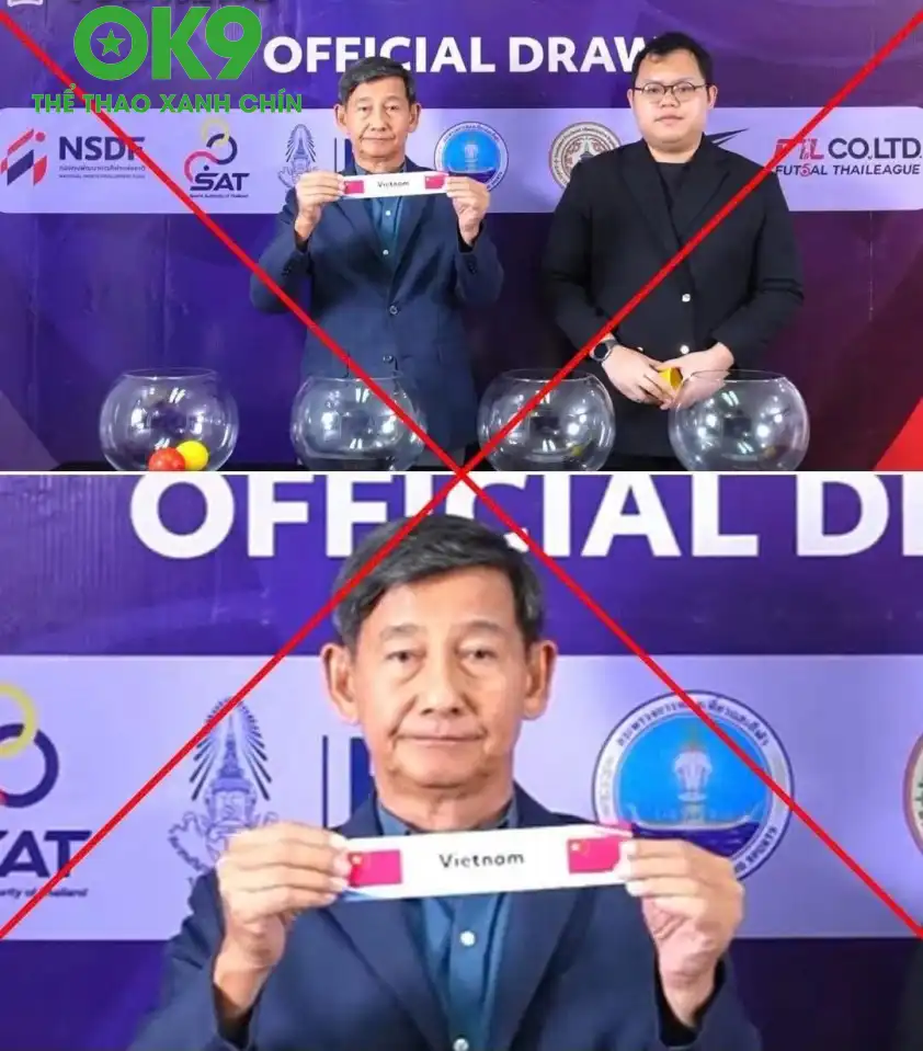 Quốc kỳ Việt Nam hiện thị sai ở lễ bốc thăm Giải futsal U19 & U16 Đông Nam Á 2025 Quốc kỳ Việt Nam hiện thị sai ở lễ bốc thăm Giải futsal U19 & U16 Đông Nam Á 2025
